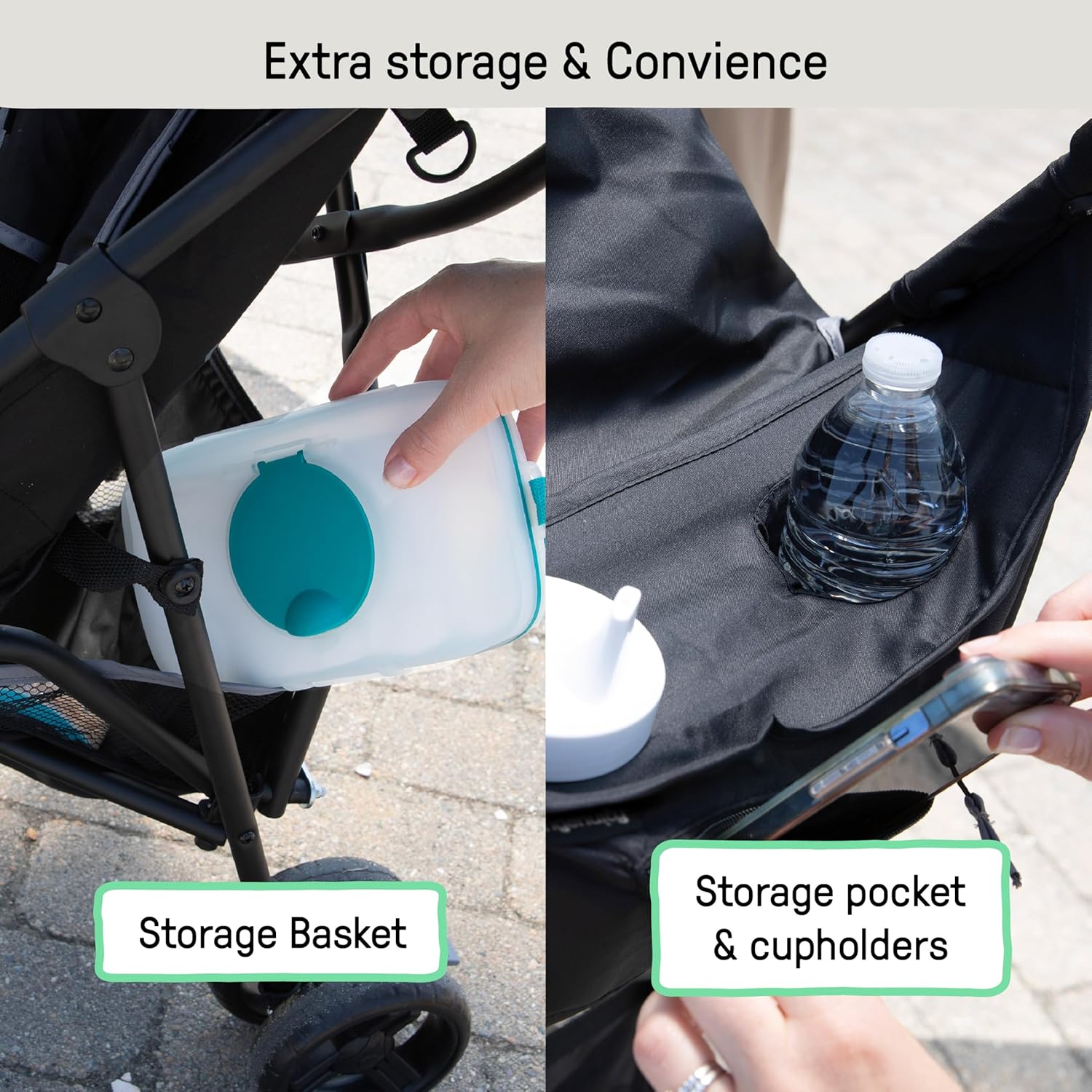 3D Mini Convenience Stroller – Lightweight Stroller with Compact Fold, Multi-Position Recline, Canopy with Pop Out Sun Visor and More – Umbrella Stroller for Travel and More, Gray