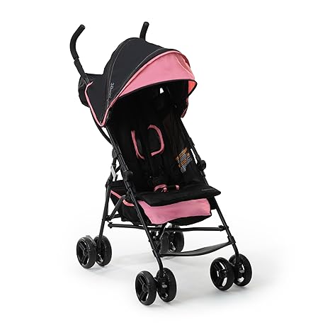3D Mini Convenience Stroller – Lightweight Stroller with Compact Fold, Multi-Position Recline, Canopy with Pop Out Sun Visor and More – Umbrella Stroller for Travel and More, Gray